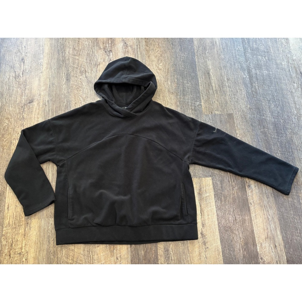 Nike Therma-FIT Black Fleece Hoodie Pullover Womens Large Relaxed Fit Pocket